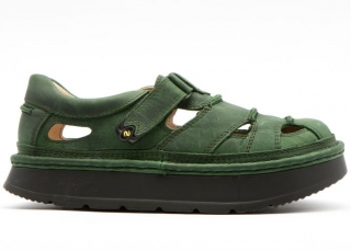 Letní boty na vyšší podrážce L3860 zelená